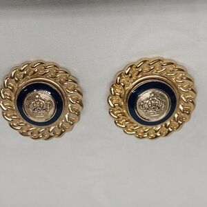 Gold and Black Chain Royal Earrings